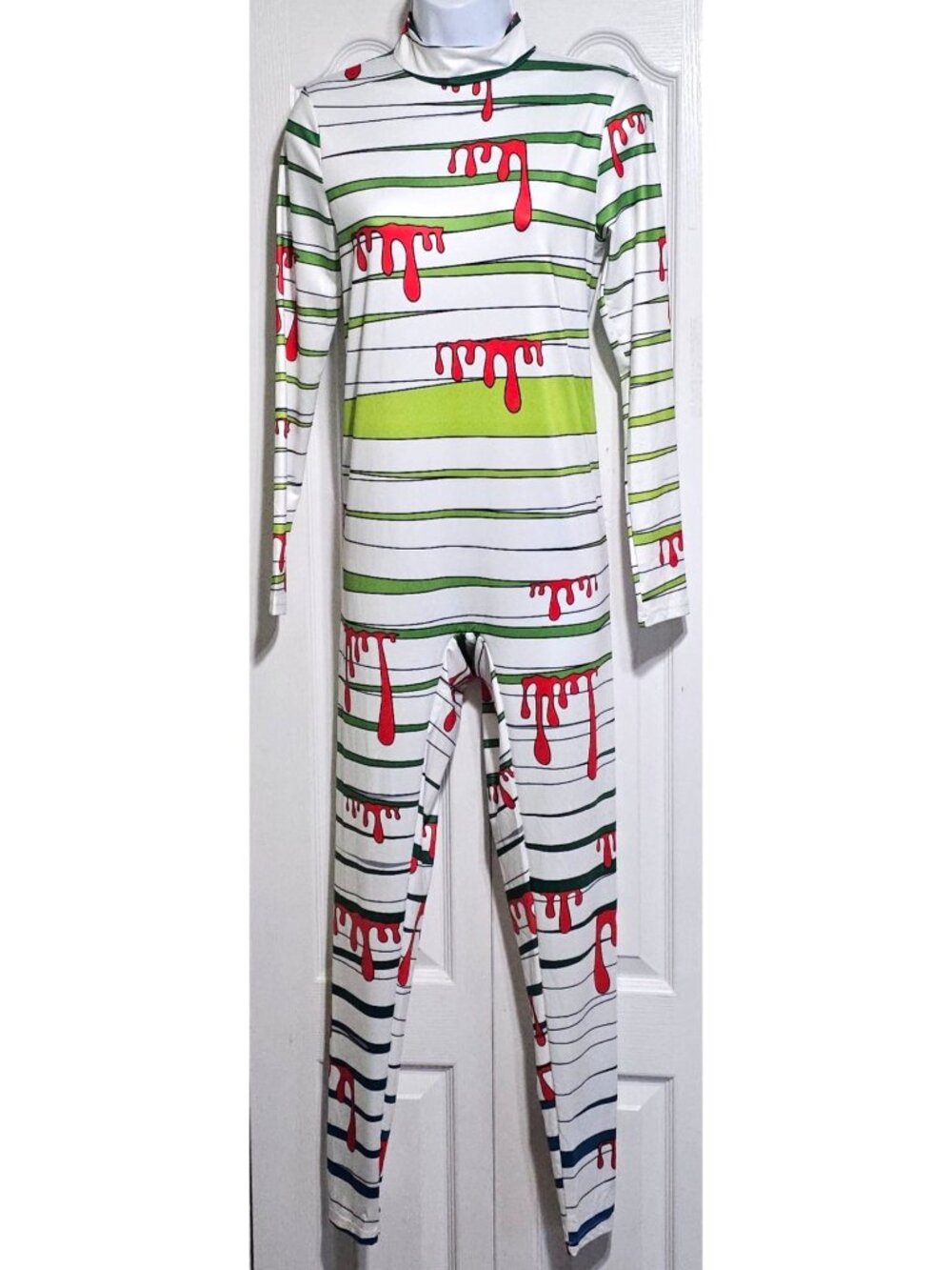 Bloody Mummy Bodysuit Costume Adult Women S/M Halloween Catsuit Sexy Horror NEW
